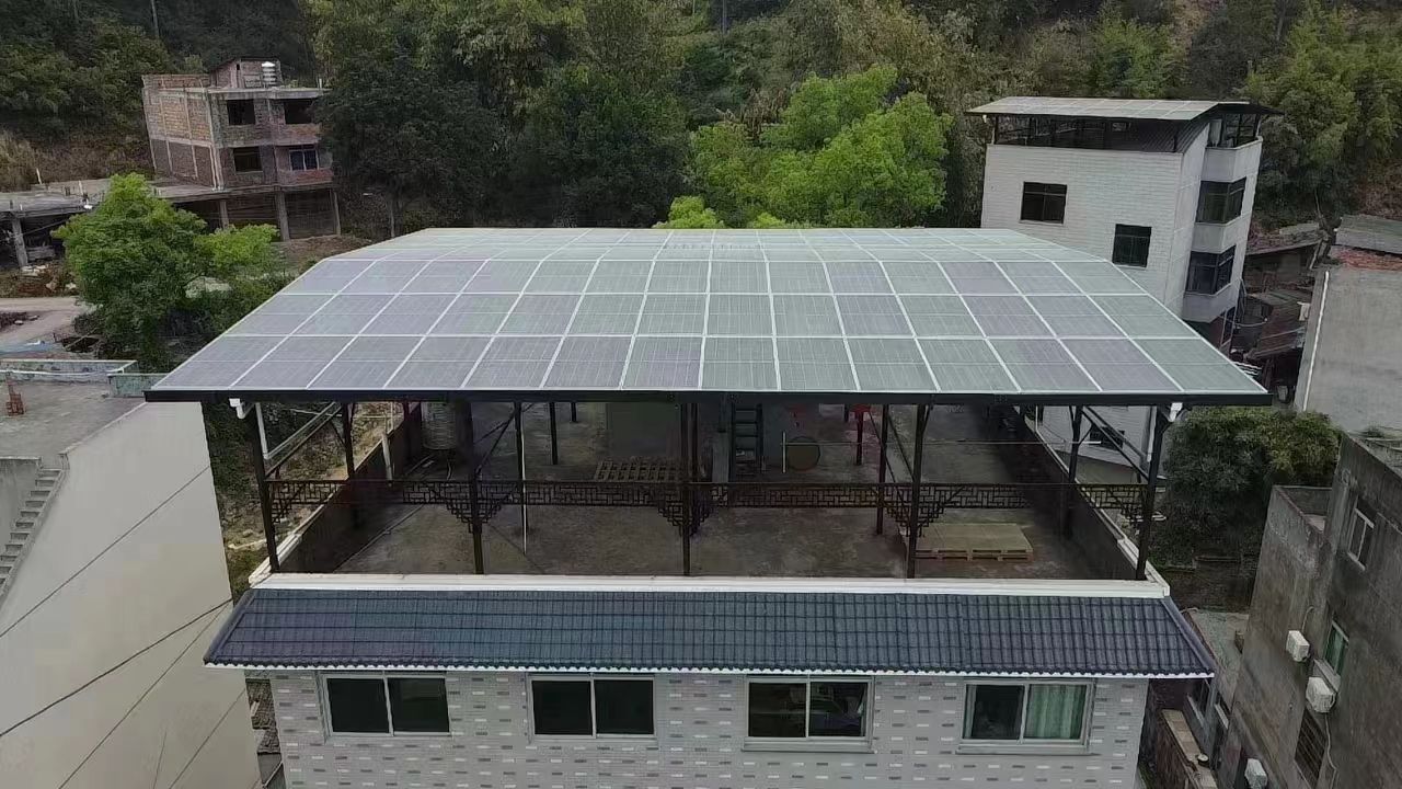 恩施15kw+10kwh自建别墅家庭光伏储能系统